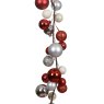 Shatterproof Bauble Garland Red & Silver 6ft/180cm