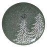 Reactive Glaze Stoneware Breakfast Plate With Embossed Tree Green 20cm