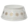 Iron Tree Ring With Snowflakes White & Gold 57cm