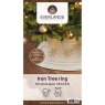 Iron Tree Ring With Snowflakes White & Gold 57cm Close Up