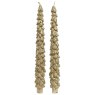 Wax Christmas Tree Dinner Candle With Glitter Gold 26cm