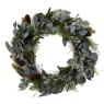 Modern Wreath With Silver Leaves & Pinecones 40cm