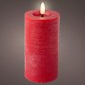 LED Wax Candle With Flat Top Red 15cm Dark
