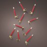 LED Clip On Candle With Remote Control (Set of 10) Red 14.5cm Dark