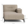 Belform Victor Modular Chaise Arm RHF Fabric Category 2 Dimensions