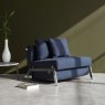Innovation Living Alisa 90 Chair Bed With Chrome Legs Fabric Lifestyle Closed