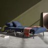 Innovation Living Alisa 90 Chair Bed With Chrome Legs Fabric Lifestyle Open