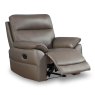 Giovanni Manual Reclining Armchair Leather Dark Grey