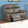Giovanni Manual Reclining 2 Seater Sofa Leather Dark Grey Lifestyle