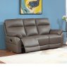 Giovanni Manual Reclining 3 Seater Sofa Leather Dark Grey Lifestyle