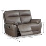Giovanni Manual Reclining 2 Seater Sofa Leather Dark Grey Dimentions