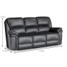 Savannah 3 Seater Manual Reclining Sofa Fabric Slate Blue Dimensions