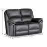 Savannah Manual Reclining 2 Seater Sofa Fabric Slate Blue Dimensions