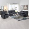 Huntsville 3 Seater Electric Reclining Sofa With Dropdown Tray Fabric Grey Lifestyle