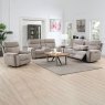 Huntsville 3 Seater Electric Reclining Sofa With Dropdown Tray Fabric Beige Lifestyle