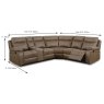 Angelica 4+ Corner Manual Reclining Sofa With Console LHF Faux Suede Tan Dimensions R