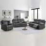 Angelica 4+ Corner Manual Reclining Sofa With Console Faux Suede Grey Lifestyle