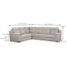 Cumulus 2 Seater + 3 Seater Corner Sofa RHF Fabric Categor 2 Dimensions