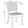 Logan Dining Chair Velvet Mustard Dimensions