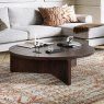 Cali Round Coffee Table Walnut Lifestyle