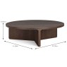 Cali Round Coffee Table Walnut Dimensions