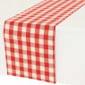 Check Table Runner Red & White 150cm x 30cm Close Up
