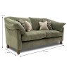 Borneo 2.5 Seater Sofa Fabric Category B Dimensions