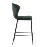 Shea Low Bar Stool Fabric Green side view