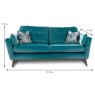 Rioja 3 Seater Sofa Fabric Category C Dimensions