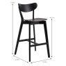 Roxby High Bar Stool Black Dimensions