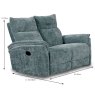 Allegra 2 Seater Manual Reclining Sofa Fabric Green Dimensions