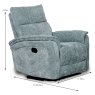Allegra Manual Reclining Armchair Fabric Green Dimensions