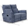 Allegra 2 Seater Manual Reclining Sofa Fabric Blue Dimensions
