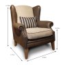 TETRAD Ruben Armchair Leather & Fabric Dimensions