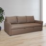 Canberra 3 Seater Sofa Bed Faux Leather Camel Lifestyle