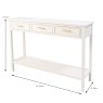 Ainsley 3 Drawer Console Table White Dimensions