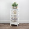Rena Narrow Bookcase White Lifestyle with accesories 