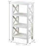 Rena Narrow Bookcase White Dimensions