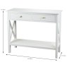Rena 2 Drawer Console Table White Dimensions