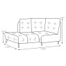 Monterosso Modular Corner Unit With 1 Seater Terminal RHF Leather Category 30 Dimensions