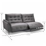 Monterosso Modular Electric Reclining 3 Seater Sofa Arm LHF Leather Category 30 Dimensions