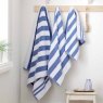 BIANCA Reversible Stripe Jacquard Bath Towel Blue Lifestyle