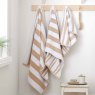 BIANCA Reversible Stripe Jacquard Bath Towel Natural Lifestyle
