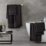 CATHERINE LANDSFIELD Zero Twist Hand Towel Charcoal Lifestyle