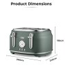 Tower Renaissance 4 Slice Toaster Forest Green Dimensions