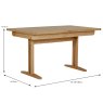 Rive 4-6 Person Rectangular Extending Dining Table Oak Dimensions