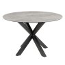 Holly 4 Person Round Dining Table Grey With Cross Base Leg