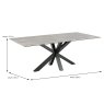 Holly 6-8 Person Rectangular Dining Table Grey With Cross Base Leg Dimensions