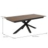Holly 8-10 Person Rectangular Extending Dining Table Rust Effect With Cross Base Leg Dimensions