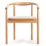 Carla Dining Chair With Curved Backrest & Fabric Seat Pad Oak Front